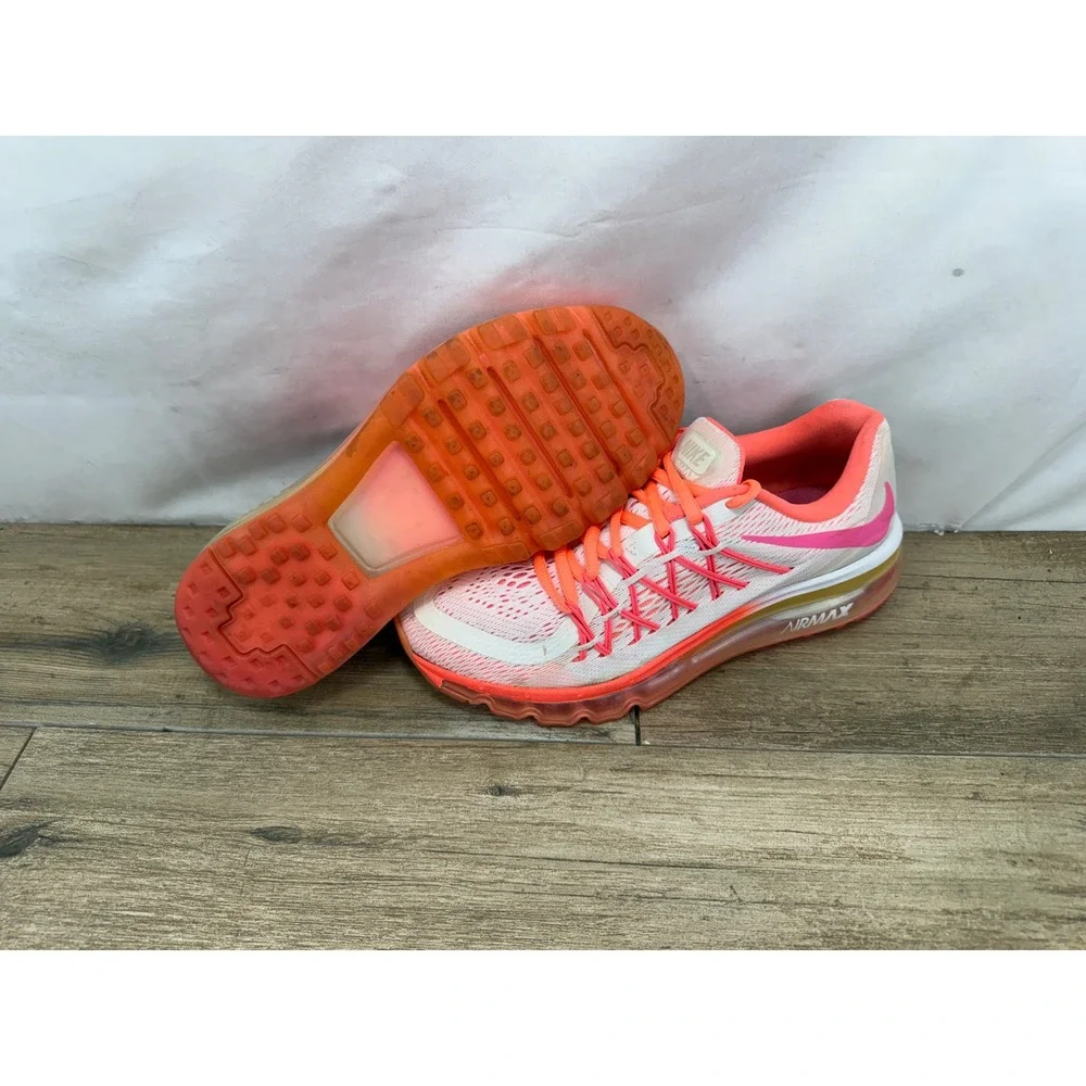 Nike‎ Air Max 2015 GS White Pink Bright Crimson Running Shoes 705458-101